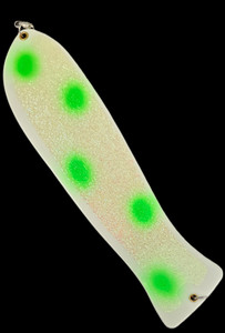 12" White Captain Valium Finished Fish Flasher NO FINS