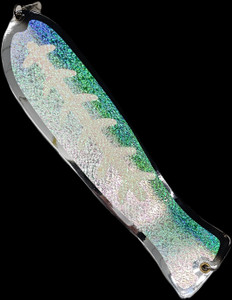 12" Chrome New Black Wiggle Fish Flasher NO FINS