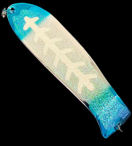 10" Chrome Reverse Blue Wiggle Pants Fish Flasher NO FINS 10" Chrome Reverse Blue Wiggle Pants Fish Flasher NO FINS