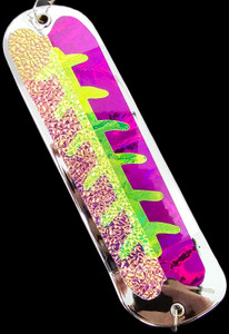 8" Chrome Purple Stud Flasher w/ 2 Fins