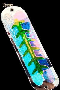 8" Chrome Studs Blue Chin Flasher w/ 2 Fins