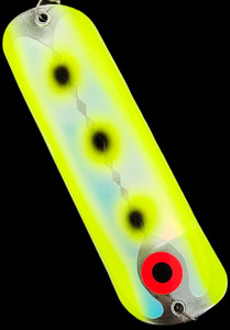 8" Chrome Original UV Yellow Ellipsis Flasher w/ 2 Fins