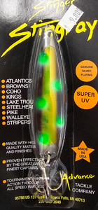 Michigan Stinger Frostbyte Green UV Stingray Spoon NS419GUV Michigan Stinger Frostbyte Green UV Stingray Spoon NS419GUV