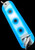 8" Chrome UV Blue Ellipsis Flasher w/ 2 Fins