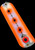8" Chrome UV Orange Ellipsis Flasher w/ 2 Fins