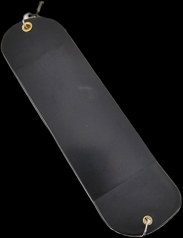 8" Black Flasher Blank w/ 2 Fins