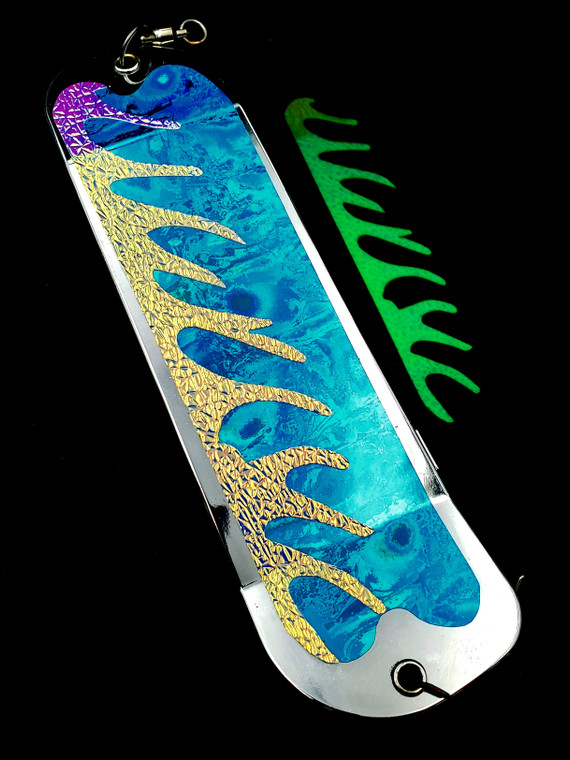 Blue Microverse 8" Flasher w/ 2 Fins