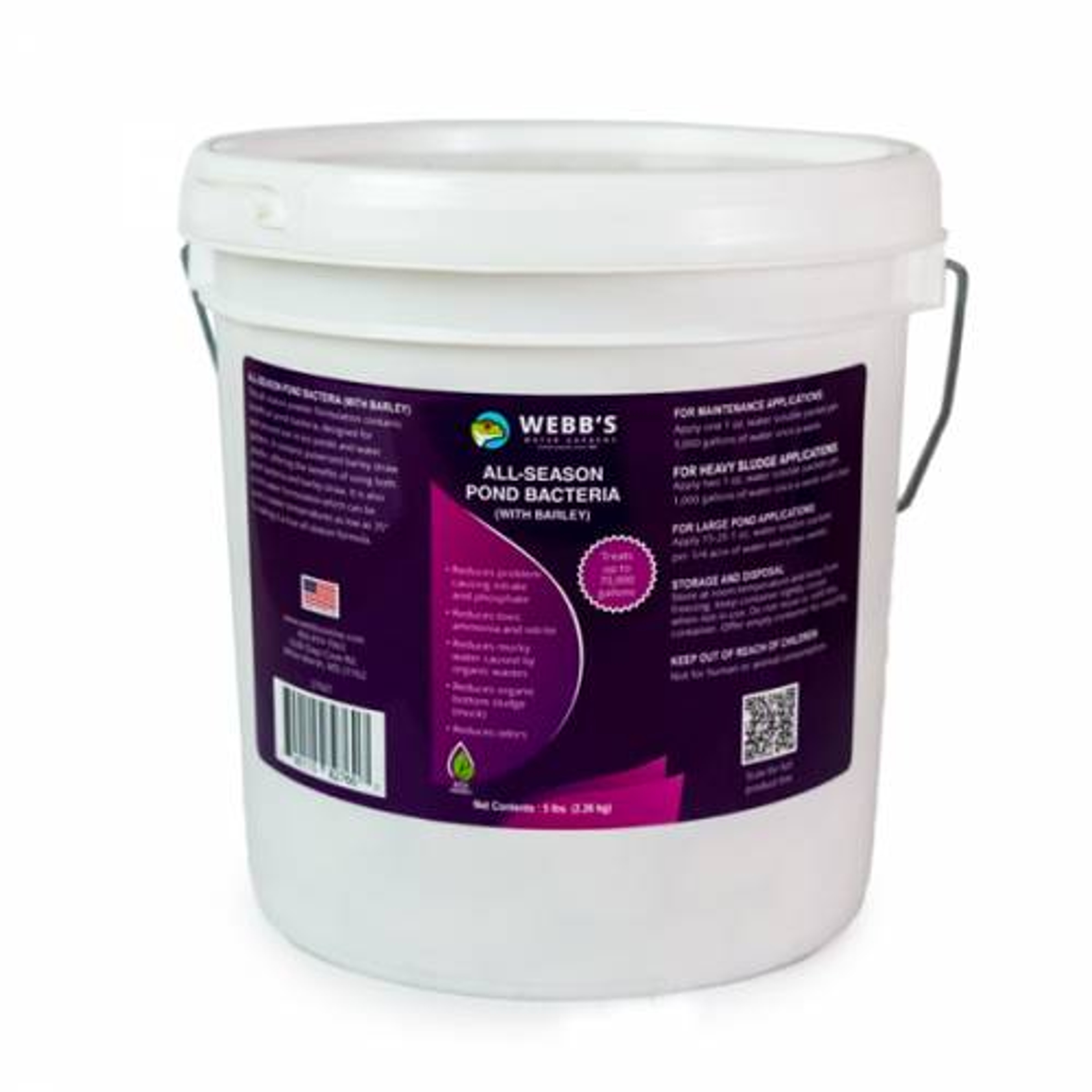 Webb's Water Gardens All-Season Pond Bacteria with Barley - 1 oz Water Soluble Packets