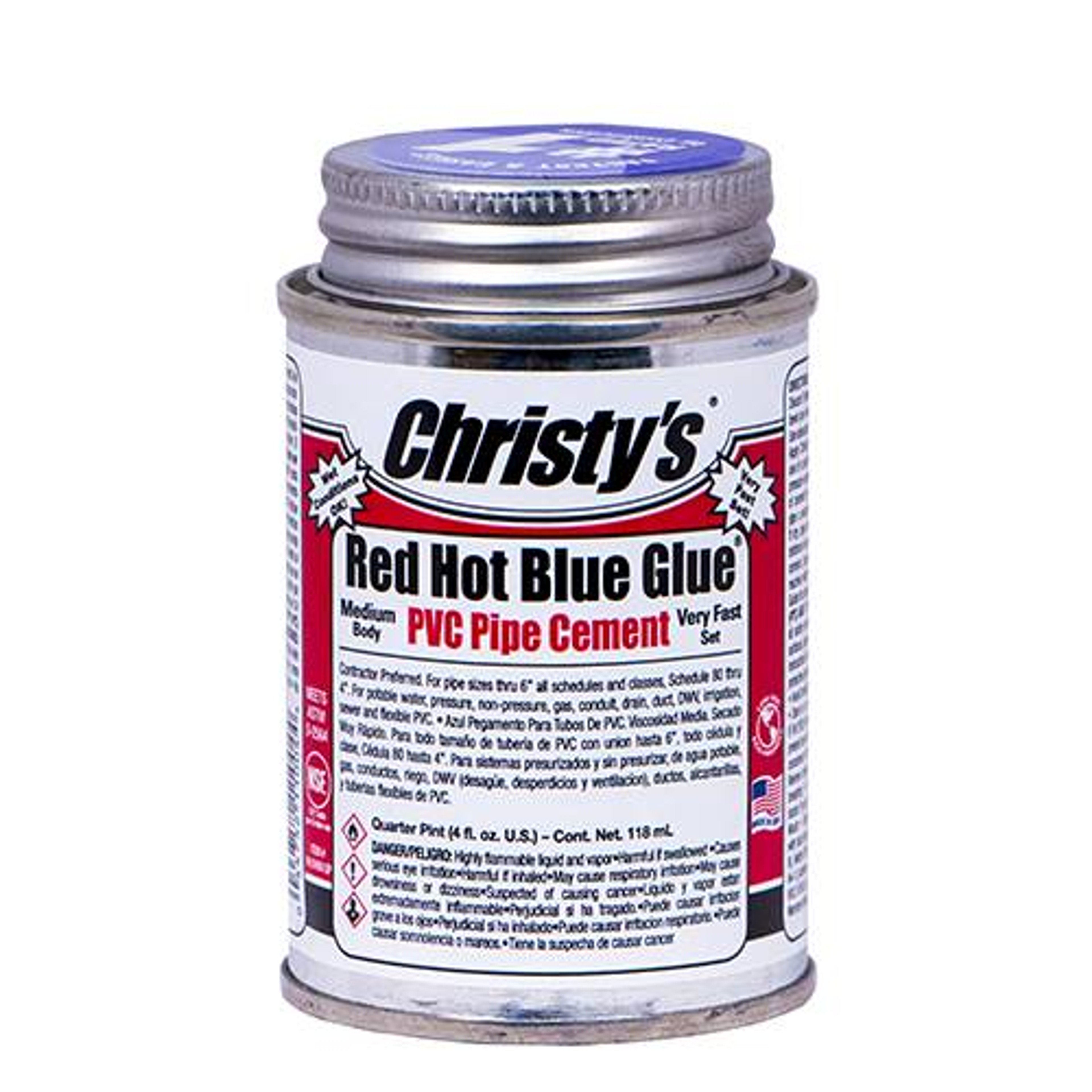 Christy's Red Hot Blue Glue PVC Cement - Low VOC