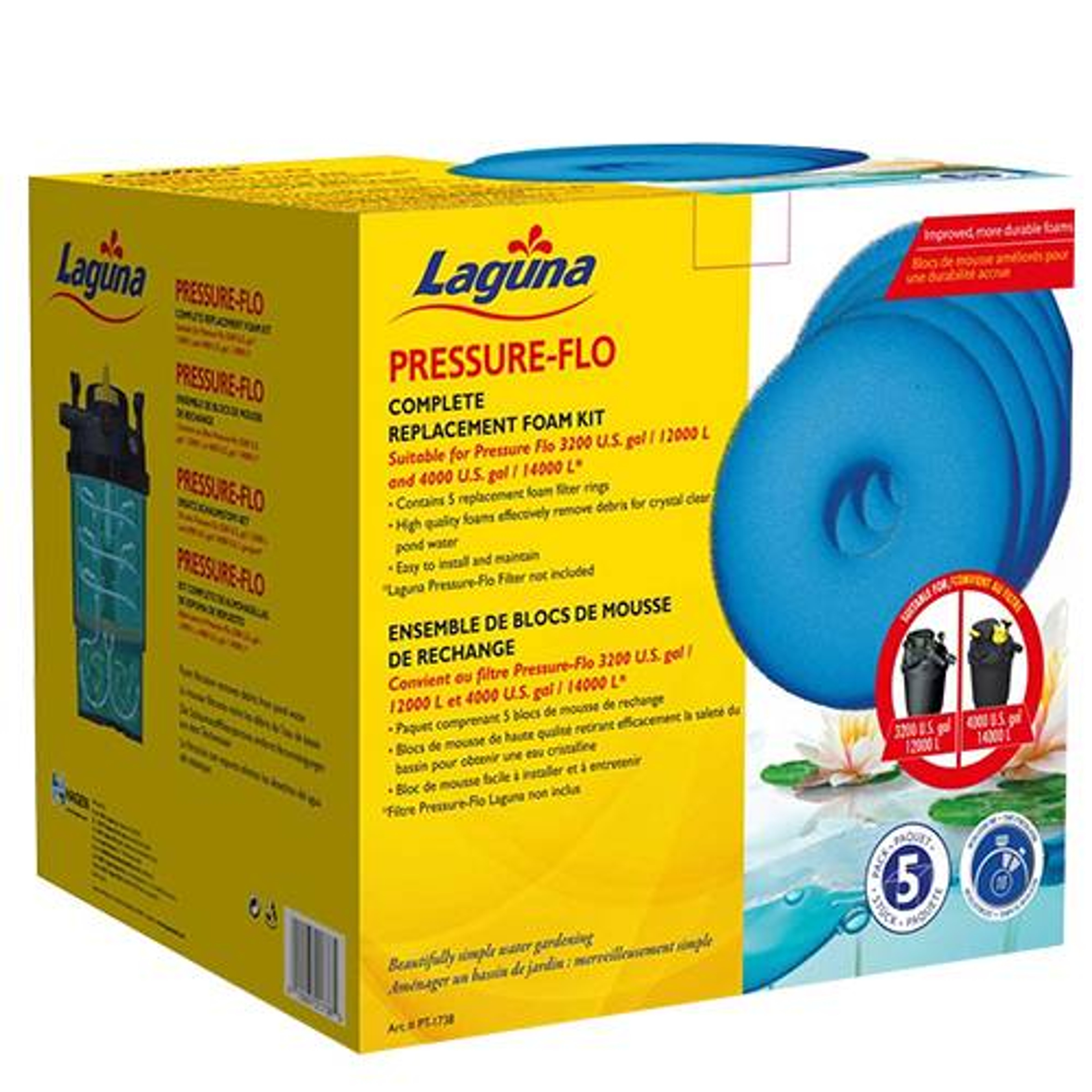 Laguna Replacement Foam for Pressure Flo 3200 & 4000 (Pack of 5)