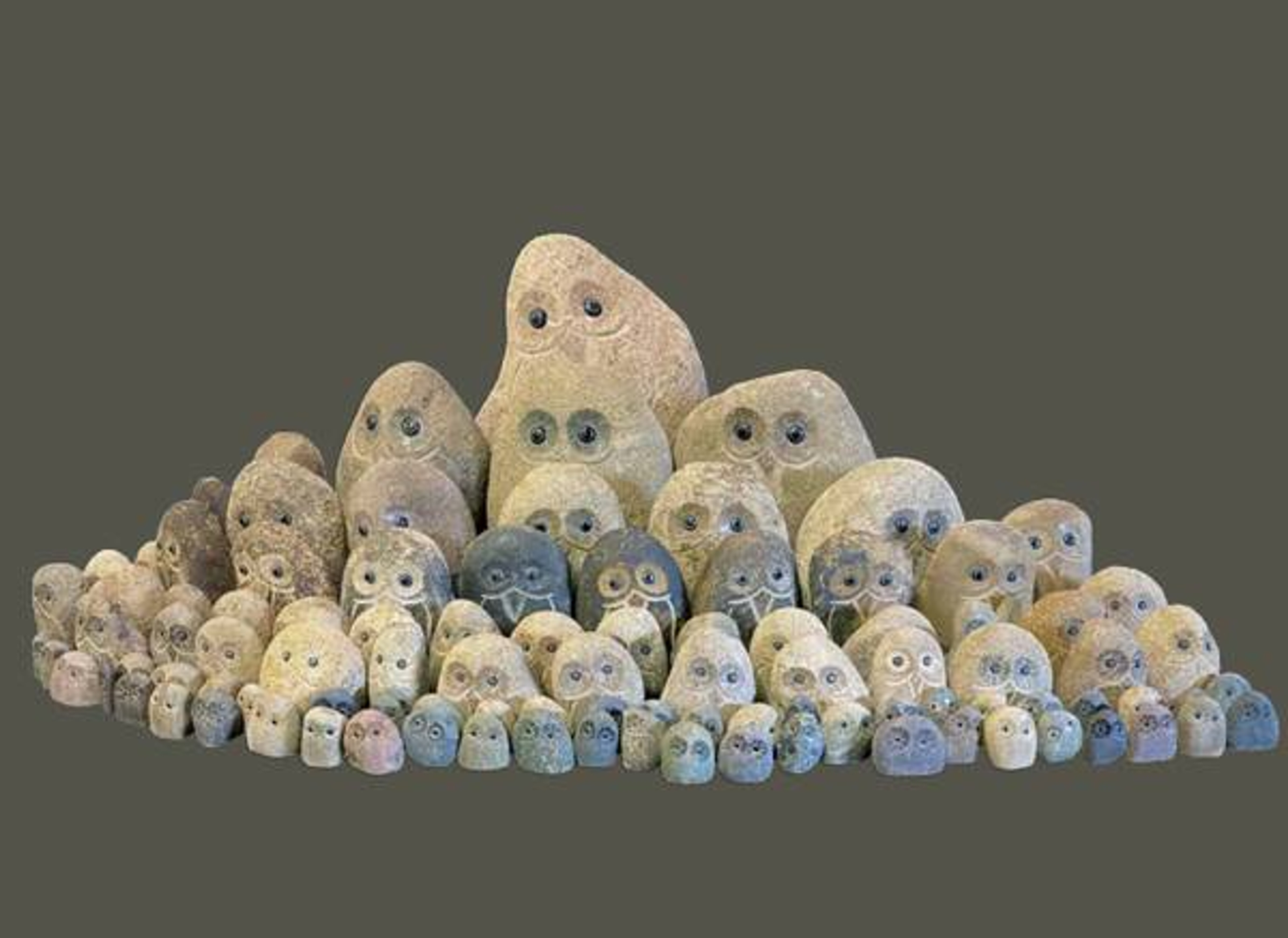Stone Age Creations Complete Granite Boulder Owl Assortment