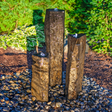 EasyPro Tall Polished Top Basalt 3-Pack Complete Fountain Kit