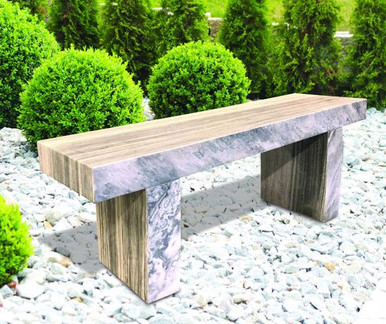 Stone Age Creations Strong Lines White Grey Marble Bench
