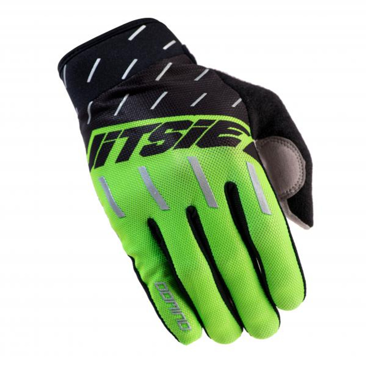 Gloves Domino, black/ fluo green/ silver