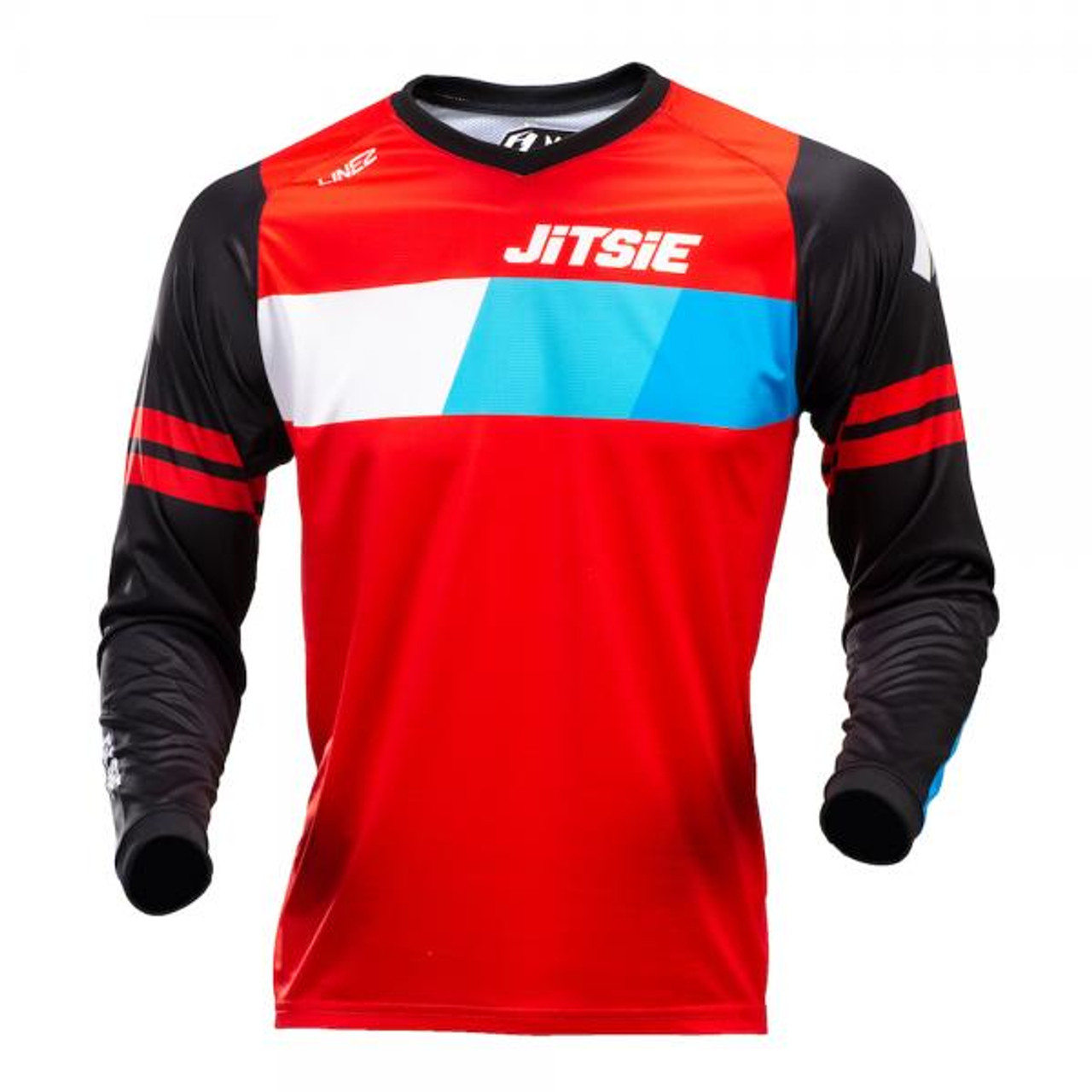 black red and blue jersey