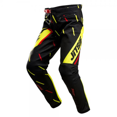 Pants L3 Domino, black/ red/ fluo yellow