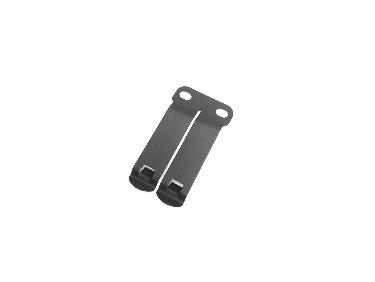 Spring steel metal holster belt clip.