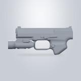 Canik TP9 Elite Combat with Olight PL-Pro, CAD model render