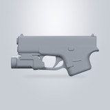 Glock 43x MOS with Streamlight TLR-7 Sub, CAD model render
