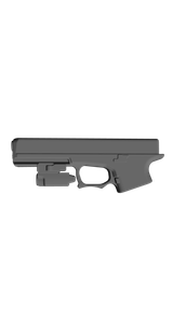 Polymer 80 Extended Slide with Olight PL-Mini 2, CAD model image