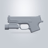 S&W M&P 9 4.25" with Streamlight TLR-1, CAD model render