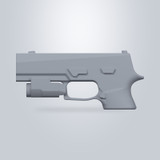 Sig Sauer P320 Extended Slide with Inforce APLc, CAD model render