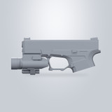 Strike 80 with Olight Baldr Pro, CAD model render