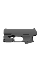 Walther PPQ with Olight Baldr Mini, CAD model image
