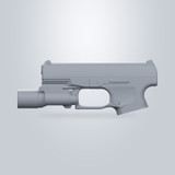 Walther PPQ with Surefire X300 UB, CAD model render