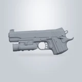 Kimber Warrior 1911 with Olight PL-Pro, 3D scan render