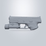 CZ P10 C with Streamlight TLR-1, 3D scan render