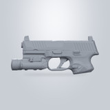 FN 509 Tactical with Olight PL-Pro, 3D scan render