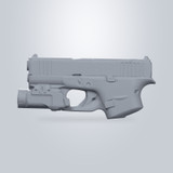 Glock 43x MOS with Streamlight TLR-7 Sub, 3D scan render