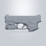 Glock 19 Gen 5 with Olight Baldr Mini, 3D scan render