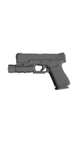 Glock 19 Gen 5 with Olight PL-Pro, 3D scan image