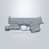 S&W M&P 9 4.25" with Streamlight TLR-1, 3D scan render
