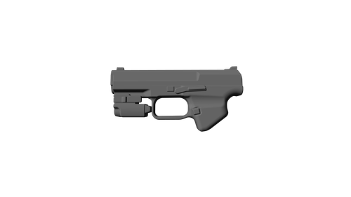 Canik TP9 Elite Combat with Olight PL-Mini 2, CAD model image