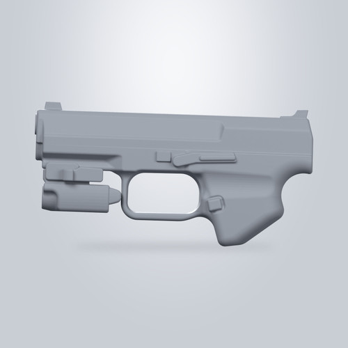 Canik TP9 Elite Combat with Olight PL-Mini 2, CAD model render