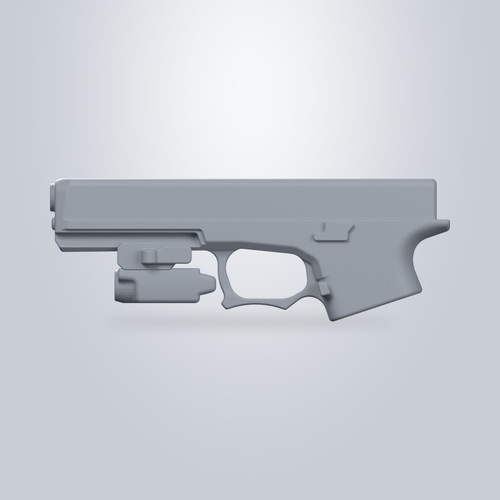 Polymer 80 Extended Slide with Olight PL-Mini 2, CAD model render