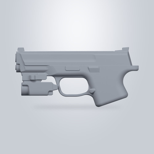 S&W M&P 9 4.25" with Olight Baldr Mini, CAD model render
