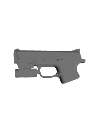 S&W M&P 9 4.25" with Olight Baldr S, CAD model image