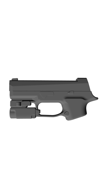Sig Sauer P320 X Compact with Olight Baldr Mini, CAD model image
