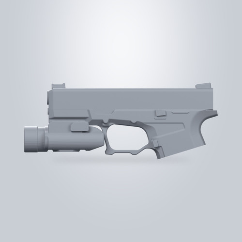 Strike 80 with Olight PL-Pro, CAD model render