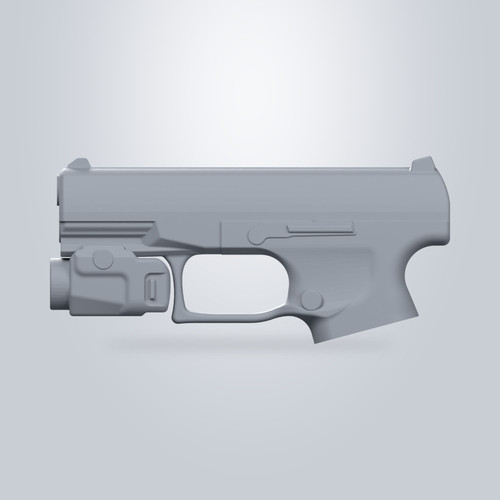 Walther PPQ with Streamlight TLR-7, CAD model render