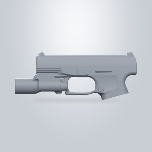 Walther PPQ with Surefire X300 UB, CAD model render