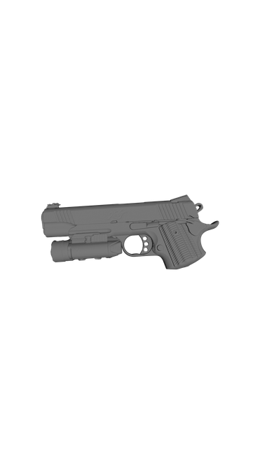 Kimber Warrior 1911 with Olight PL-Pro, 3D scan image