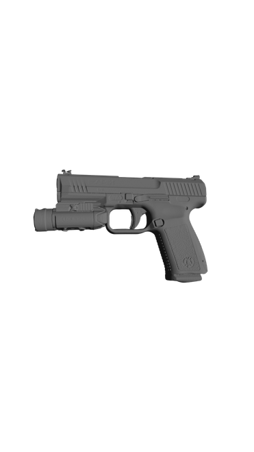 Canik TP9 Elite Combat with Olight PL-Pro, 3D scan image