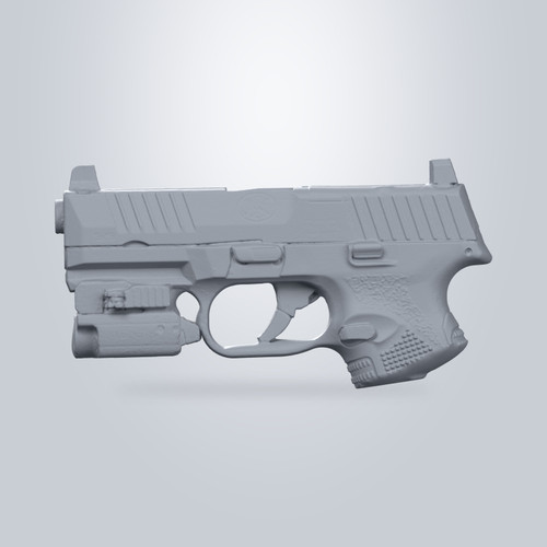 FN 509 Tactical with Olight PL-Mini 2, 3D scan render