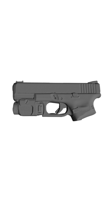 Glock 19 Gen 5 with Streamlight TLR-7, 3D scan image