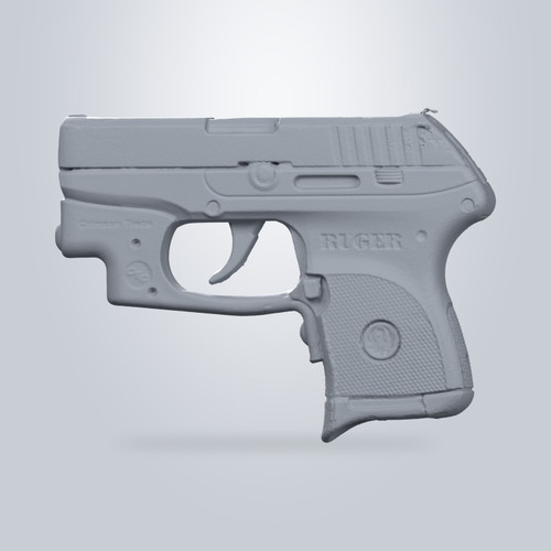 Ruger LCP 380 with Crimson Trace laser, 3D scan render